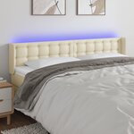 vidaXL Tête de lit à LED Crème 183x16x78/88 cm Similicuir