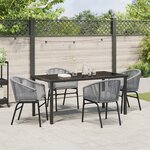 vidaXL Ensemble de dîner de jardin de 5 pièces en rattan synthétique gris