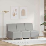 vidaXL Unité de Sofa Modulaire Sans Accoudoirs 3 Pièces Gris nuage