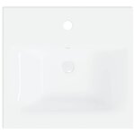 vidaXL Ensemble de meubles de salle de bain Blanc Aggloméré