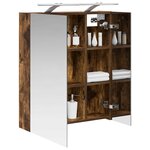 vidaXL Armoire Miroir de Salle de Bain Chêne fumé 60 x 14 5 x 70 cm