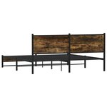 vidaXL Cadre de lit en métal sans matelas chêne fumé 183x213 cm