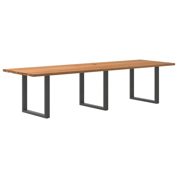 vidaXL Table à manger marron clair bois de chêne massif rectangulaire