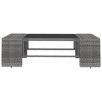 vidaXL Salon de jardin 6 Pièces avec coussins Gris Résine tressée