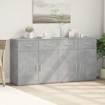 vidaXL Buffets 2 Pièces gris béton 79x38x80 cm bois d'ingénierie