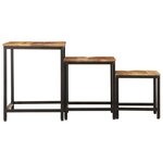 vidaXL Tables d'appoint gigognes 3 Pièces bois de manguier massif brut