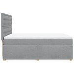 vidaXL Sommier à lattes de lit avec matelas Gris clair 140x190cm Tissu