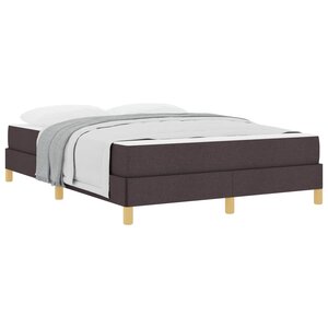 vidaXL Lit à ressorts avec matelas Marron foncé 140 x 190 cm tissu