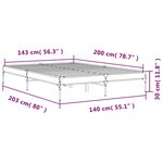 vidaXL Cadre de lit sans matelas chêne fumé 140x200 cm