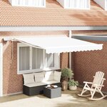 vidaXL Auvent Rétractable Blanc 350 x 250 cm Tissu et acier