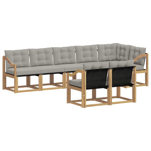 vidaXL Ensemble de canapés d'extérieur 8 pc Blanc et gris clair