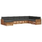 vidaXL Ensemble de canapés d'extérieur 8 pc Naturel et Anthracite