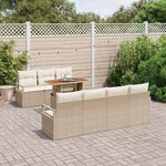 vidaXL Ensemble de canapé de jardin avec coussin 8 Pièces Beige et crème