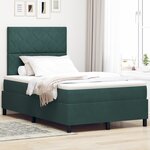 Lit box spring vidaXL avec matelas vert foncé 120x200 cm en velours