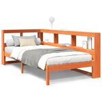 vidaXL Lit bibliothèque sans matelas cire marron 90x190 cm pin massif