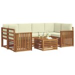 vidaXL Ensemble de canapés d'extérieur 7 pc Naturel et Crème