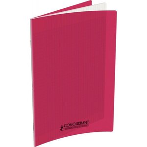 Cahier 96 pages seyès 90 g  couverture polypropylène rose  format 24 x 32 cm CONQUERANT