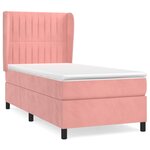 vidaXL Sommier à lattes de lit et matelas Rose 80x200 cm Velours