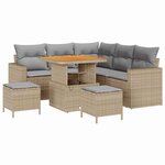 vidaXL Ensemble de canapé de jardin 9 Pièces Beige et Gris clair