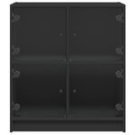 vidaXL Armoire latérale avec portes en verre noir 68x37x75 5 cm