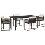 vidaXL Set de salle à manger de jardin 5 pièces avec coussins en rattan synthétique marron
