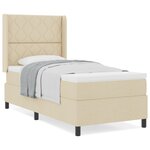 vidaXL Lit à ressorts avec matelas - Crème  90x200 cm  Tissu