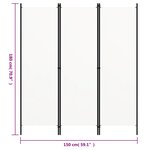 vidaXL Cloison de séparation 3 panneaux Blanc 150x180 cm
