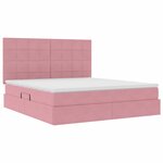vidaXL Lit de rangement LED avec matelas Rose 180 x 200 cm Velours