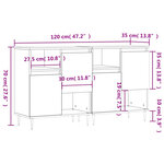 vidaXL Buffets 2 Pièces blanc bois d'ingénierie