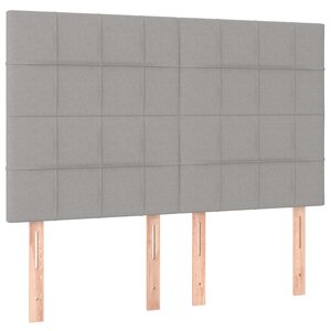 vidaXL Tête de lit Gris clair 144 x 5 x 118/128 cm Tissu