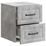 vidaXL Cabinet de chevet mural Gris béton 34 5 x 33 x 40 cm