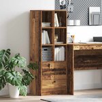 vidaXL Haut Armoire avec tiroir Bois ancien 45 5 x 34 x 127 cm