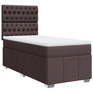 vidaXL Sommier à lattes de lit avec matelas Marron foncé 100x200 cm