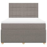 vidaXL Sommier à lattes de lit avec matelas Taupe 140x190 cm Tissu