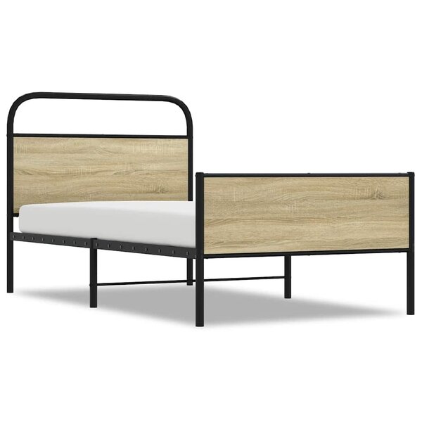 vidaXL Cadre de lit sans matelas 100x190 cm chêne sonoma