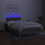 vidaXL Sommier à lattes de lit matelas et LED taupe 120x190 cm tissu