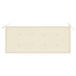 vidaXL Banc Batavia avec coussin crème 120 cm Bois de teck massif