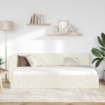 vidaXL Cadre de lit d'angle avec tête de lit Crème 90 x 190 cm Velours