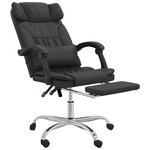 vidaXL Fauteuil de massage inclinable de bureau Noir Similicuir