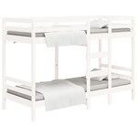 vidaXL Lit superposé sans matelas blanc 75x190 cm bois de pin massif