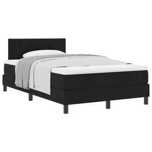 vidaXL Lit à ressorts avec matelas Noir 120 x 200 cm tissu
