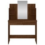 vidaXL Coiffeuse avec miroir chêne marron 96x39x142 cm