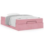 vidaXL Cadre de lit avec matelas Rose 120 x 200 cm Velours