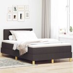 vidaXL Lit avec sommier et matelas & LED marron foncé 120x200 cm en tissu