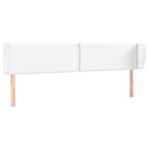 vidaXL Tête de lit avec oreilles Blanc 183x23x78/88 cm Similicuir