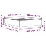vidaXL Cadre de lit sans matelas sonoma gris 160x200 cm