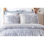 Parure de lit - housse de couette 220 x 240 + 2 taies d'oreiller 60 x 60 coton renforcé - Bleu