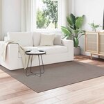 vidaXL Tapis de surface Carré LUGO Taupe 200 x 200 cm Polyester