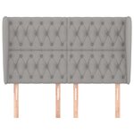 vidaXL Tête de lit avec oreilles Gris clair 147x23x118/128 cm Tissu
