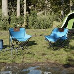 vidaXL Chaise de camping avec poche pliable lot de 2 bleu vif